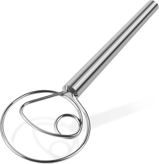 Danish Dough Whisk Stainless Steel Hook Dutch Mixer Tool for Bread Sourdough Baking Mixing