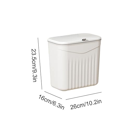 Kitchen Trash Can for Food Scraps Wall Mounted Trash Can with Lid | Organization for Apartment, Home, Office, Under a Cabinet, Laundry Room