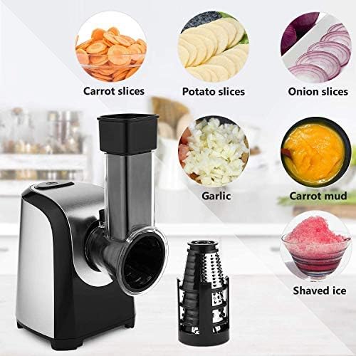 Electric Vegetable Graters Professional Salad Maker, Electric Slicer Shredder Graters for Kitchen, Gratersr/Chopper/Salad,Electric Salad machine for Vegetables Carrot Cheese Black