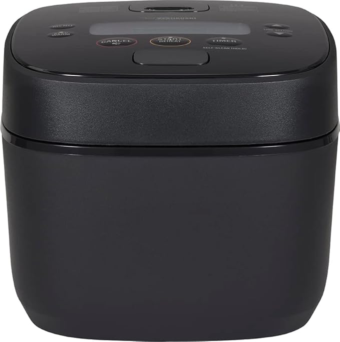 Zojirushi NW-QAC10 5.5-Cup Capacity Flat-Top Induction Cooker and Warmer with Custom Cooking Pan, Double Non-Stick Coating for Easy Clean-Up (Black)