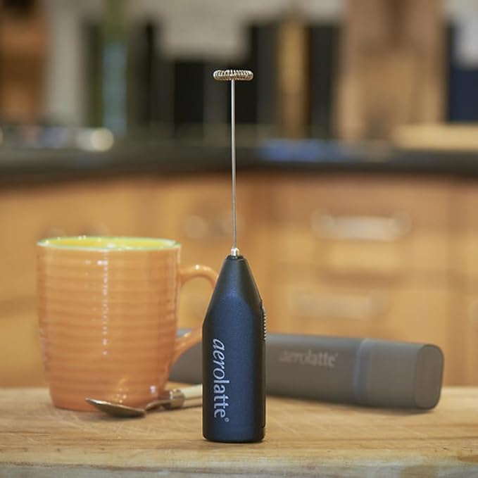 Aerolatte Milk Frother To Go with Travel Storage Case, The Original Steam-Free Frother, Black