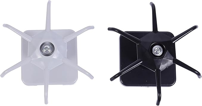 Beaupretty Punchless Kitchen Utensil Hooks Set, 2pcs Spatula and Spoon Wall Organizer Hooks, Black and Gray-White, Self-Adhesive Storage Holder for Kitchen Wall Mount