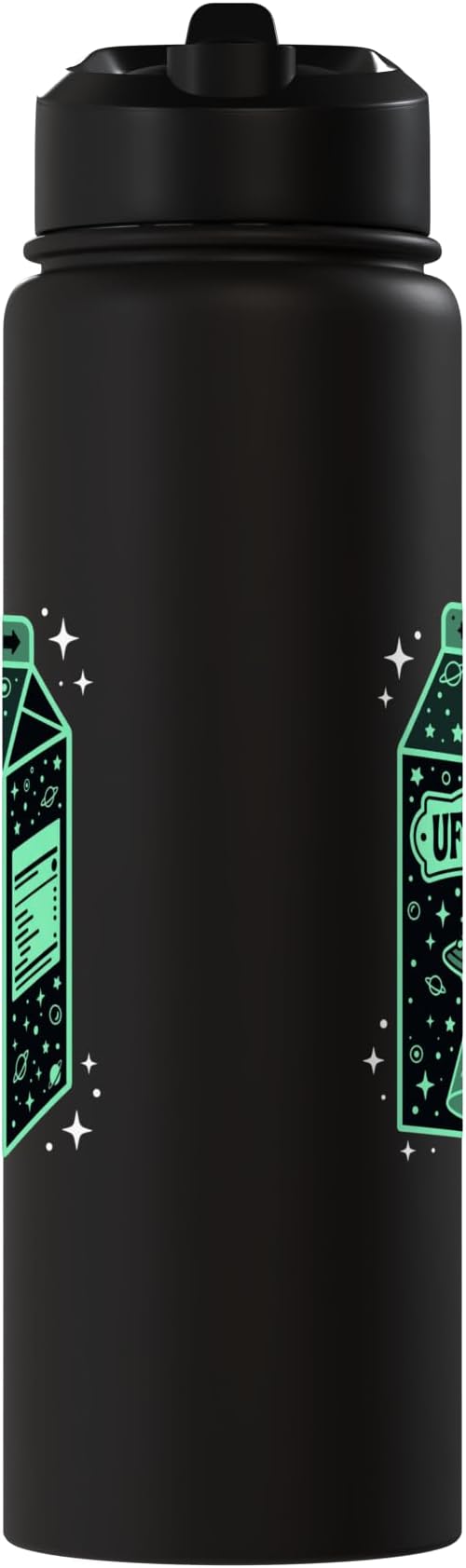 UFO Juice Retro Cat Abduction Alien Space Milk Cosmos Stainless Steel Insulated Water Bottle