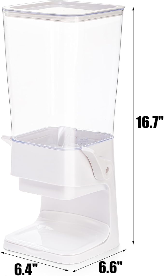 Peohud 2 Pack Cereal Dispenser Countertop, 5.5L Large Capacity Cereal Container Storage, Dry Food Dispenser for Rice, Grain, Nuts, Candies, Oatmeal, Beans, Snacks, Cat Food, Dog Food