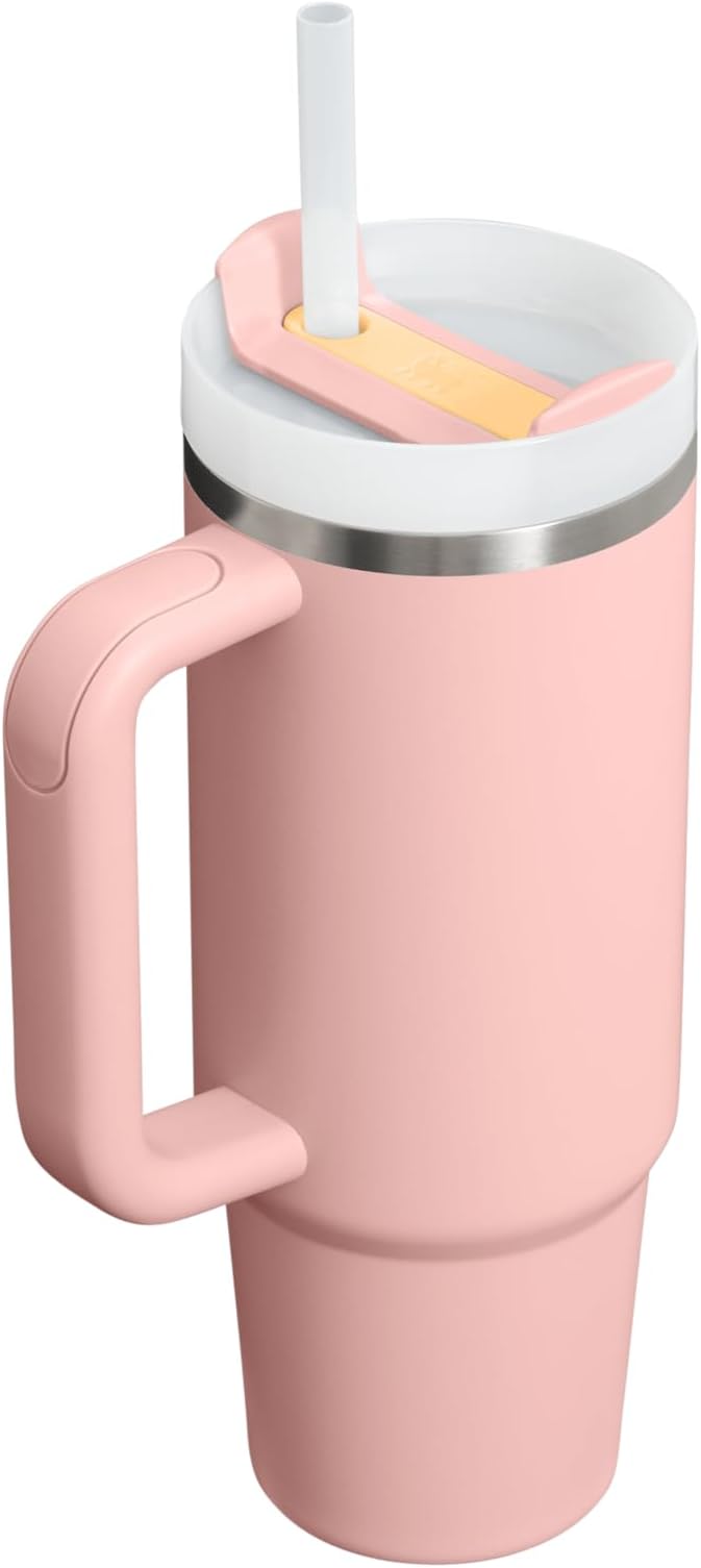 STANLEY Quencher H2.0 Tumbler with Handle and Straw 30 oz | Flowstate 3-Position Lid | Cup Holder Compatible for Travel | Insulated Stainless Steel Cup | BPA-Free | Peach Rose