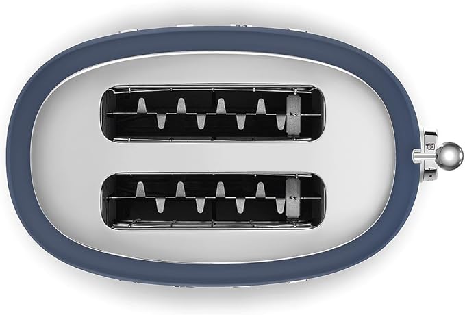 SMEG 2 Slice Toaster with 6 Presets and Defrost Function and Removable Crumb Tray (Navy)