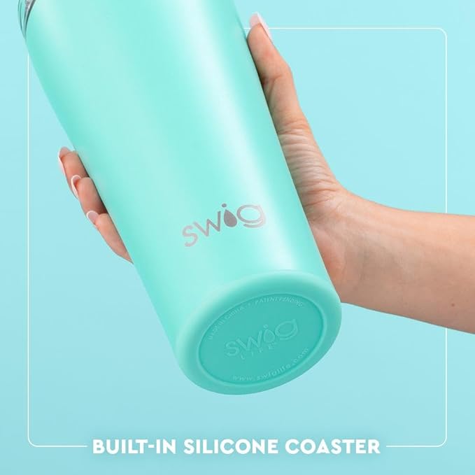 Swig Life 32oz Insulated Tumbler, Travel Coffee Tumbler with Lid, Cup Holder Friendly Travel Coffee Mug, Stainless Steel, 32 oz, Reusable Insulated Mug with Lid (Mystique)