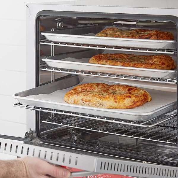 Half Size Commercial Countertop Convection Oven, 2.3 Cu Ft, Electric, 4-Rack Capacity, Stainless Steel, 208/240V, 2100/2800W, 23x22.5x20 Inch