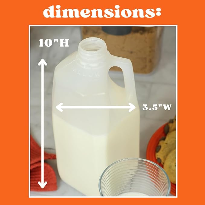 Half Gallon Milk Jugs with Tamper Evident Caps – Use Half Gallon Milk Carton as Juice Jug or 64oz Plastic Bottle