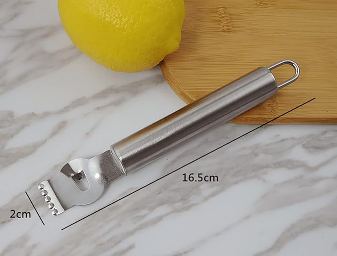 Stainless Steel Lemon Zester Grater with Channel knife Citrus Orange Peeling Tool Fruit Peelers