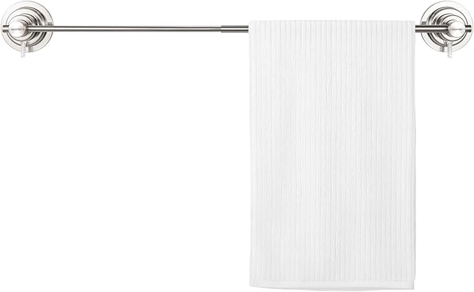 BOPai Extendable Suction Cup Towel Bar 17-28.5", Removeable Shower Door Mat Rod, Brushed Nickel