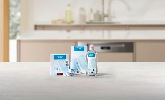 Miele Dish Essentials Cleaning Value Bundle for Miele Dishwashers, Includes 60 UltraTabs in Biodegradable Wrapping, 1.5 kg Dishwasher Salt, and 500 ml Rinse Aid, Phosphate-Free – 11791100