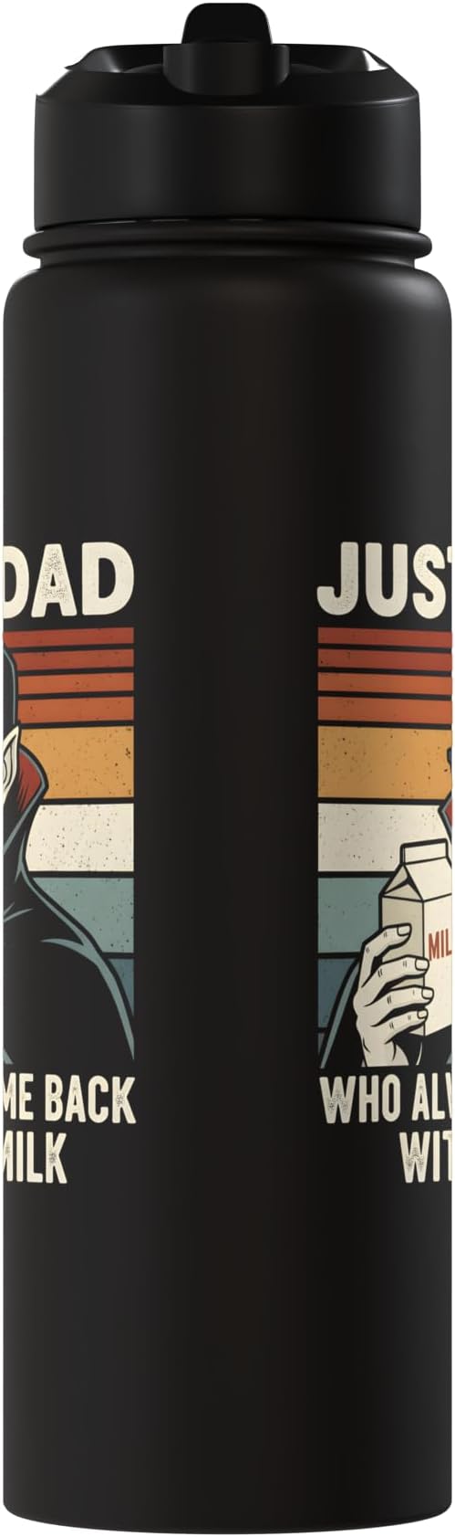 Vampire Dad Who Always Came Back With The Milk Retro Sunset Stainless Steel Insulated Water Bottle