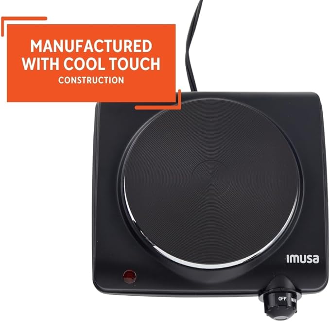 IMUSA Single Electric Hot Plate, Black