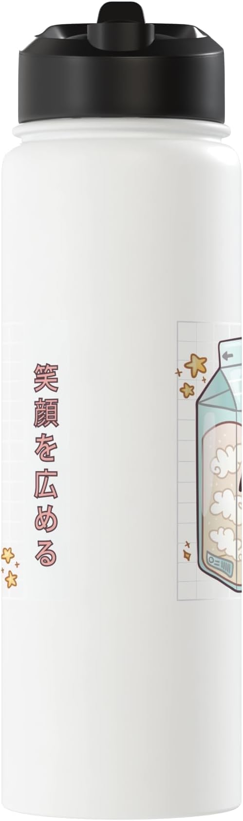 Japanese Kawaii Strawberry Milk Carton Vaporwave Grid Stainless Steel Insulated Water Bottle