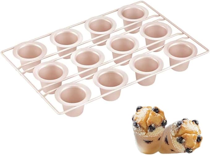 CANDeal Nonstick 12 Cups Popover Pan Muffin Cupcake Pan Yorkshire Pudding Baking Molds for Frittatas, Muffins, Quiches, Pudding Cakes Oven Baking
