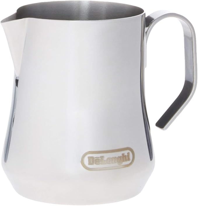 De'Longhi DLSC060 Milk Frothing Jug, 12 oz, Stainless Steel & Knock Box for Coffee & Espresso Grounds, Easy & Mess-Free Disposal of Coffee Puck