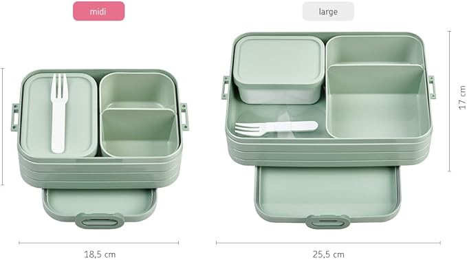 Mepal – Bento Lunchbox Take A Break Midi – Lunch Box With Bento Box – Lunch Box For Sandwiches, Small Snacks & Left Overs – Snack & Lunch - 900 ml - Vivid Blue
