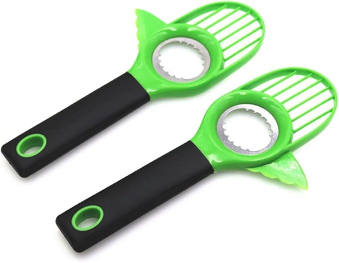3-in-1 Avocado Slicer Tool - Avocado Cutter, Corer, Peeler & Knife with Stainless Steel Digger | Kitchen Gadget for Avocado & Fruits