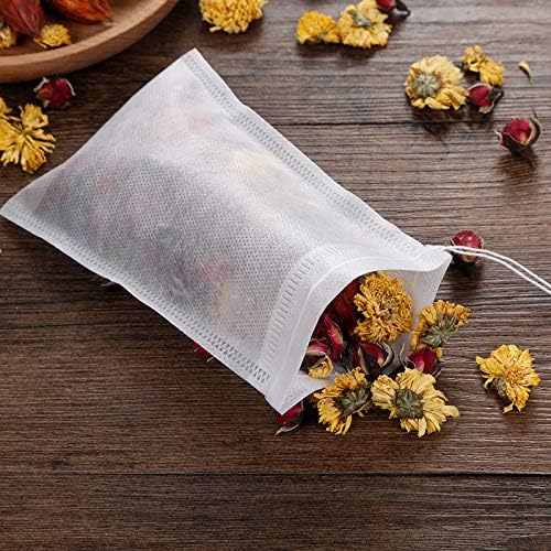 200 Pcs Disposable Tea Bags for Loose Leaf Tea, Empty Tea Bags for Loose Tea with Drawstring, Natural Tea Filter Bags