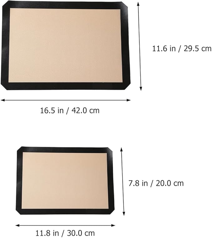 Cabilock 4pcs Nonstick Silicone Baking Mats Oven Liners for Easy Cleanup Reusable Bake Pans Cushions for Macarons and Pastries