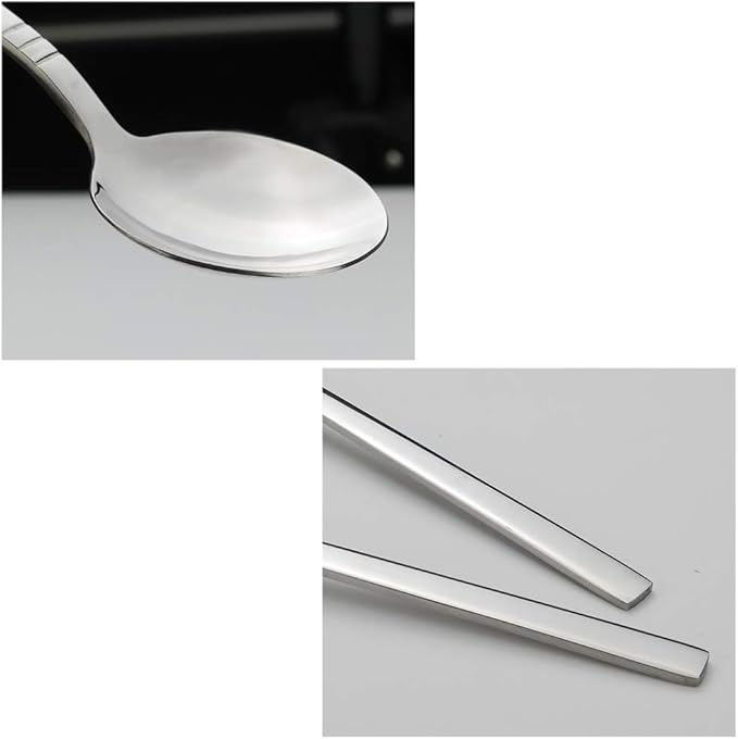 Round Soup Spoon, 12 Pieces Stainless Steel Bouillon Spoons
