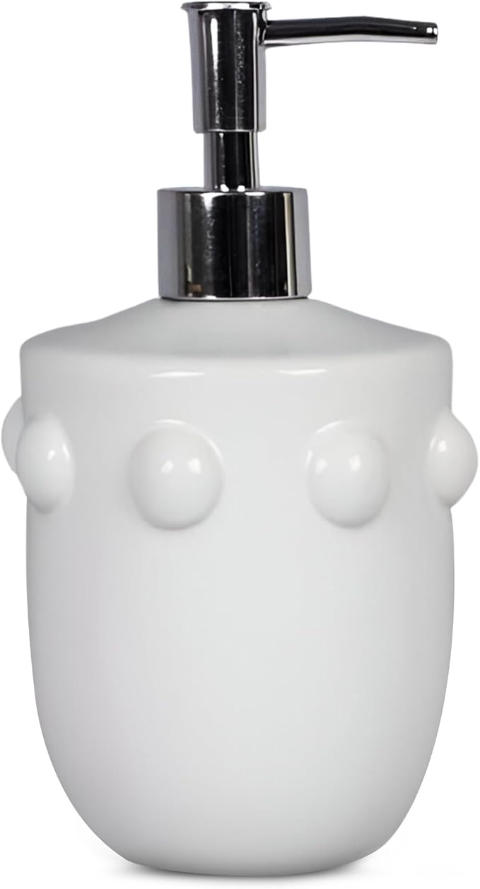 Youngs Ceramic Soap and Lotion Dispenser, Durable Shampoo and Conditioner Dispenser with Plastic Pump, Modern Home Essential for Kitchen and Bathroom