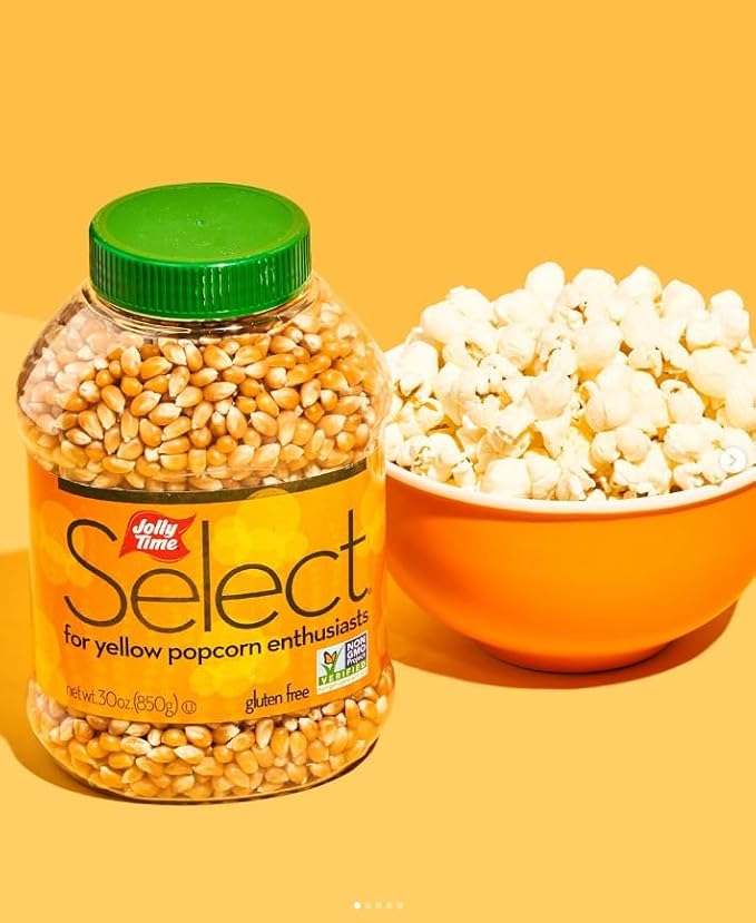 Jolly Time Popcorn Kernels, Gourmet Popping Corn for Air Popper Machine or Stovetop, Select Yellow Pop Corn, 60 Ounce Jug (Pack of 1)