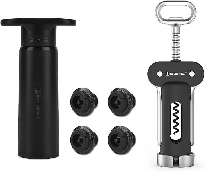 Wine Saver Pump and 3 in 1 Wing Corkscrew