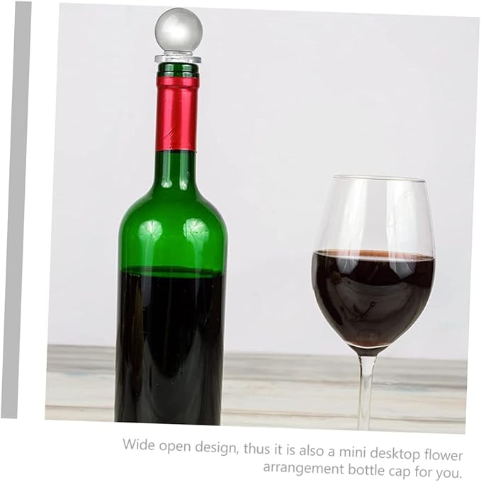 Healifty 24pcs Glass Ball Wine Stoppers Vacuum Pump Bottle Stopper Aroma Dispenser Decorative for Wine Oil Perfume Bottles