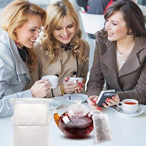200 Pcs Disposable Tea Bags for Loose Leaf Tea, Empty Tea Bags for Loose Tea with Drawstring, Natural Tea Filter Bags