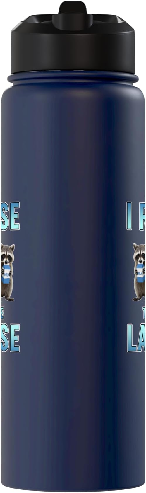I Refuse To Tolerate Lactose Funny Raccoon Humor Stainless Steel Insulated Water Bottle