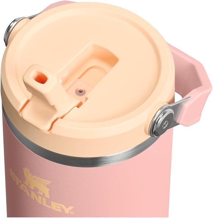 STANLEY IceFlow 2.0 Flip Straw Tumbler with Handle 20 oz | Twist On Lid and Flip Up Straw | Leak Resistant Water Bottle | Insulated Stainless Steel | BPA-Free | Peach Rose