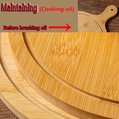Pizza Serving Board Tray Set of 8, Wooden Lightweight Handles, Up to 13 Inches, Pizza Making Storage, Perfect for Parties and Gatherings,Light Brown,11inch