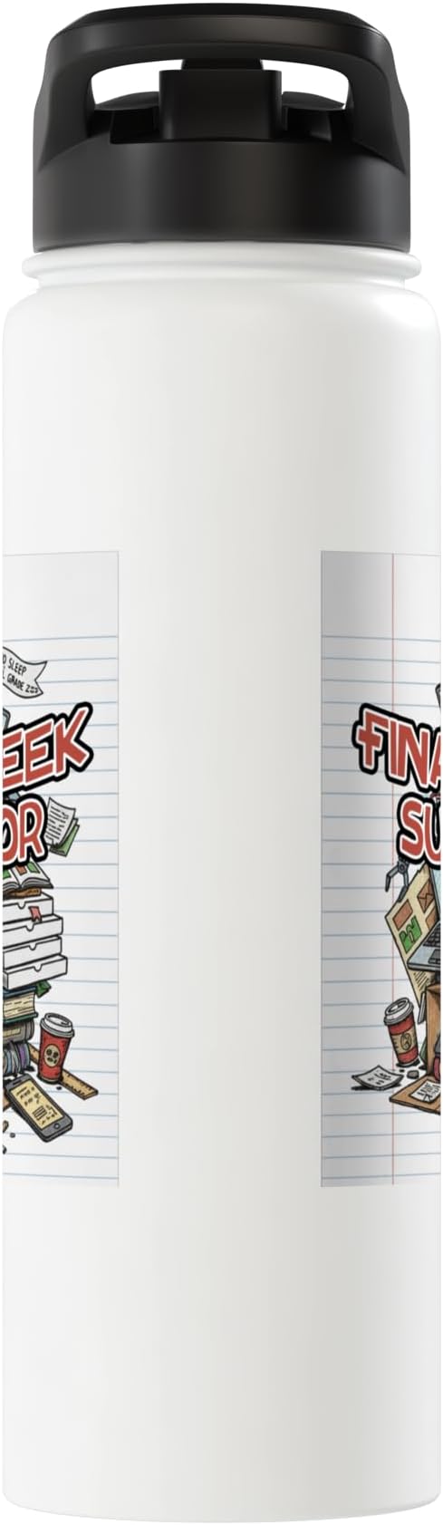 Cafeteria Critic - Student Lunch School Humor Food Chaos Stainless Steel Insulated Water Bottle
