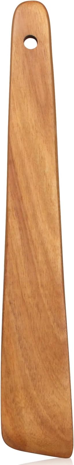 Flat Wooden Spatula for Kitchen Utensil Spurtle Kitchen Tool Turner Teak Wood Scraper Spatulas Non Toxic Cooking Utensil Bamboo Spatula for Cooking Spoon Small Egg Flipper Spatulas Sourdough Stirrer