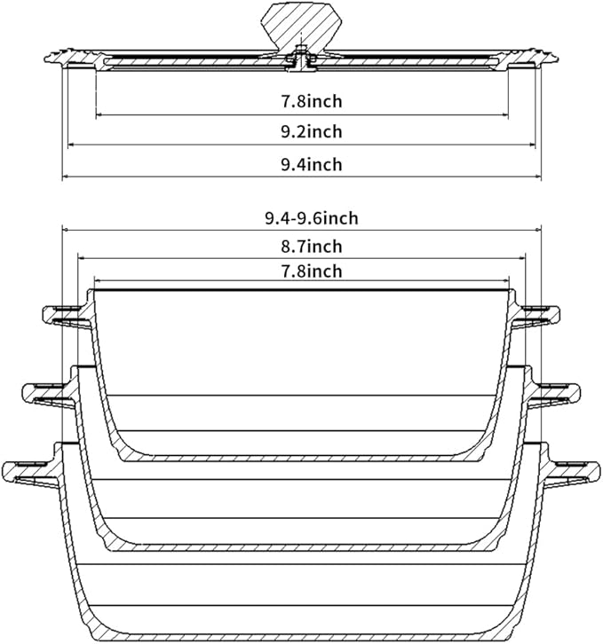Tempered Strainer Lid for Stockpot, Pasta, Soup Pots with Heat Resistant Silicone Rim - Universal Pan Lids with Pour Spout - Microwave Safe - Fit 6.5-9.5 inch - Light Grey