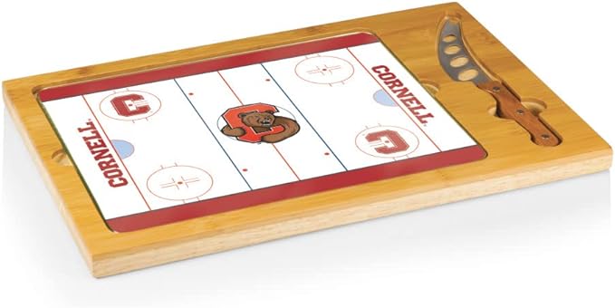 PICNIC TIME NCAA Icon Glass Top Cutting Board & Knife Set, Cheese Boards Charcuterie Boards, Serving Platter, (Parawood & Bamboo)