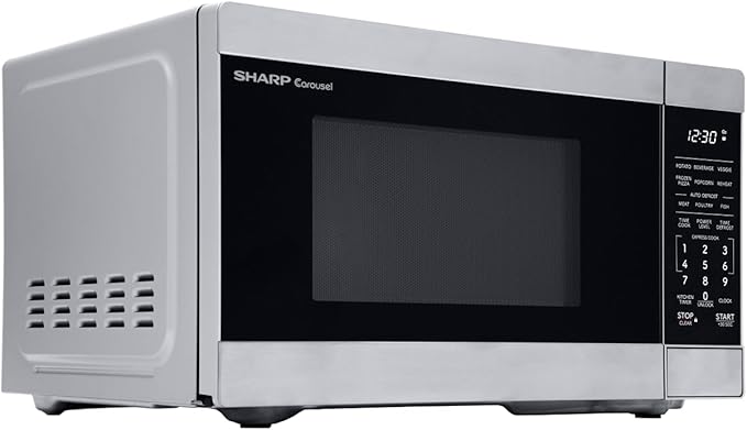 SHARP Countertop Microwave Oven with Removable 10.6" Carousel Turntable, 900 Watt, 0.9 Cubic Feet, Stainless Steel