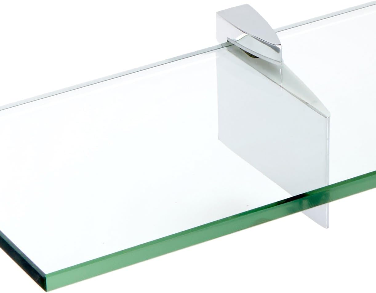 Spancraft Glass R-4.75x12-Chrome Raven Glass Shelf, Chrome, 4.75" x 12"
