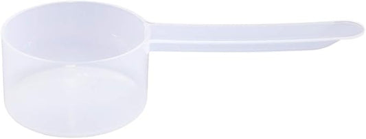 Plastic Measuring Scoop, (39 cc | 2.63 tbsp | 1.32 fl oz. | 39 mL) Long Handle Spoons for Powders, Granules, Coffee, Pet Food, Baking Supplies, Protein and Other Dry Goods, BPA Free (Set of 100)