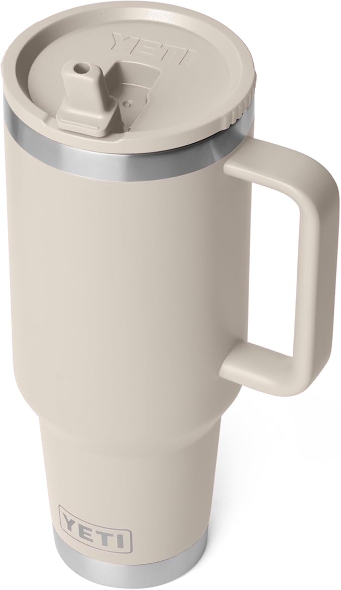 YETI Rambler 40 oz Travel Mug with Flip Straw Lid – Stainless Steel, Vacuum Insulated, Leakproof, Cup Holder Friendly