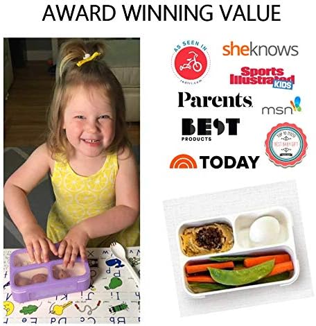 Small Snack Containers for Kids Toddlers - 3 Compartments (Set of 3) - Leak-Proof Reusable Boxes with Lids -BPA-Free Plastic Mini Bento Lunch Box - Ideal for School, Holds 2 Cups (Pink+ Purple+ Coral)