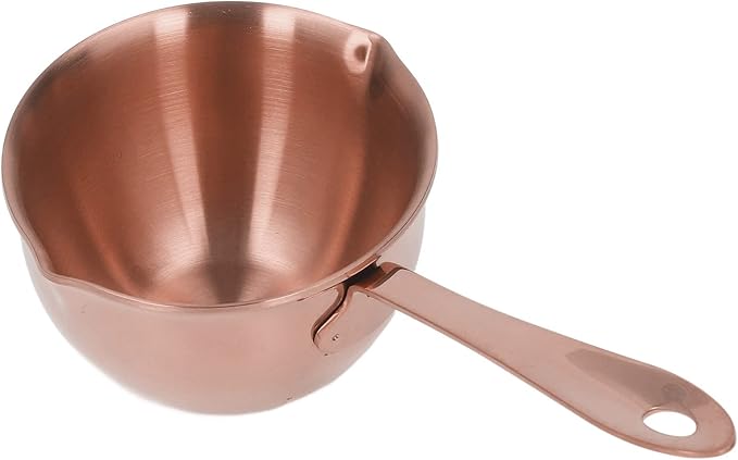 Stainless Steel Butter Warmer, Saucepan Chocolate Milk Butter Melting Pot Small Sauce Pan with Pour Spouts Cooking Pot for Hot Oil Soup Coffee Tea Warming (Pink Gold)