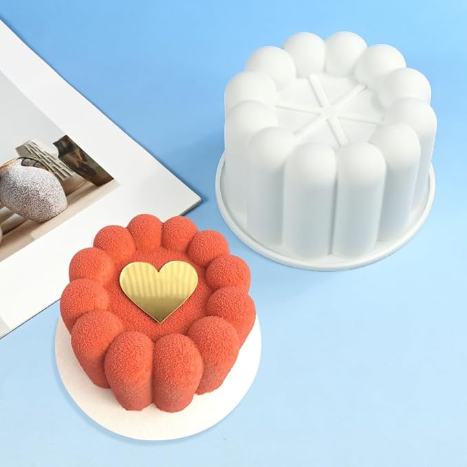 4pcs Nonstick Silicone Molds for Baking Supplies, Square Star Heart Flower Cake Mold Silicone Cake Molds for Pudding Mousse Chocolate Jelly Muffin Bread Cheesecake Baking Pan Fancy Cakes Pastry Mould