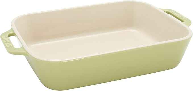 Staub Ceramic 3-pc Rectangular Baking Dish Set - Macaron Pastel Green