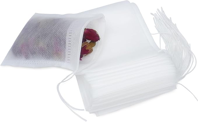 Tea Filter, Tea Bags, Tea Bags for Loose Leaf tea 100PCS 4IN x3.2IN White
