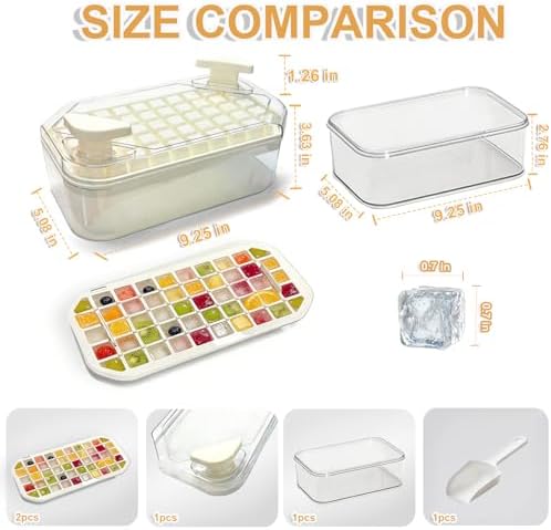 Ice Cube Tray with Lid and Bin+ Mini Ice Cube Trays with Lids