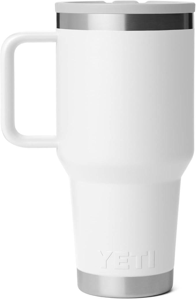 YETI Rambler 30 oz Travel Mug with Flip Straw Lid – Stainless Steel, Vacuum Insulated, Leakproof, Cup Holder Friendly