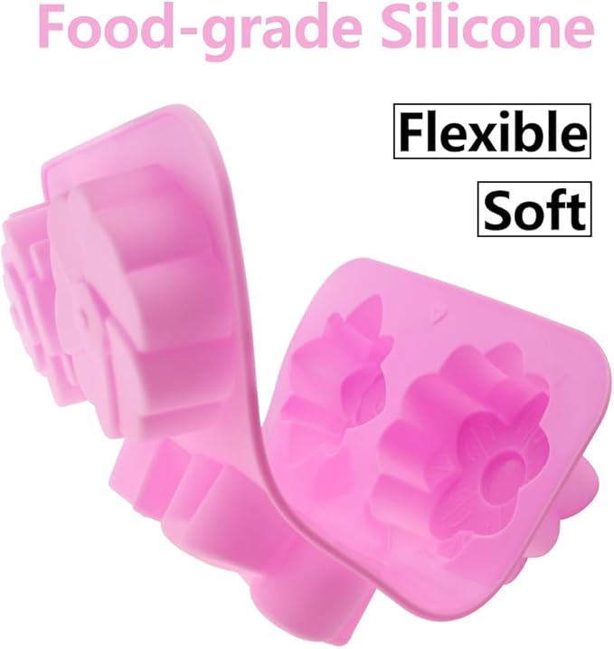 2 Packs 6-Cavity Silicone Flowers Shap Mold Assorted Silicone Flower Soap Mold Mixed Tulip Mold DIY Soap Molds for Handmade Chocolate Biscuit Cake Muffin Jelly Ice Cube